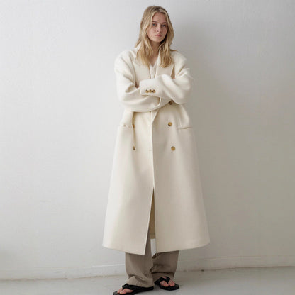 Damen Oversized-Mantel Doppelter Knopf Eveloria