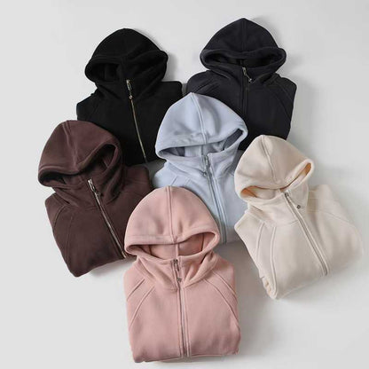 Damen Sportlicher Zip-Hoodie Kuscheliges Innenfutter Eveloria