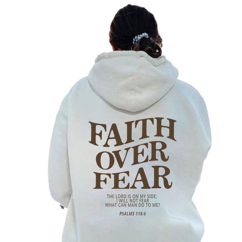 Damen Pullover mit Kapuze und Schriftzug aus hochwertigem Material
