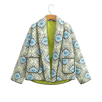 Damen Blazerjacke Geometrisches Muster Eveloria
