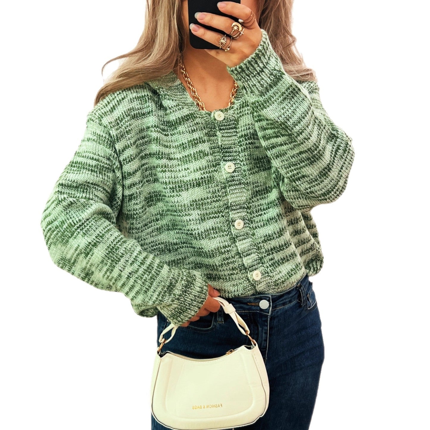 Damen Cardigan Bunt Gestrickt