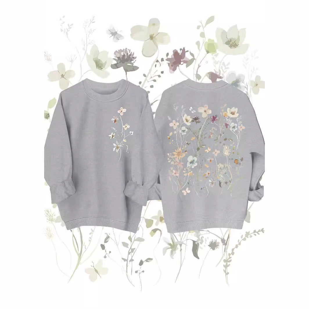 Damen Sweatshirt Florales Design Weich Eveloria