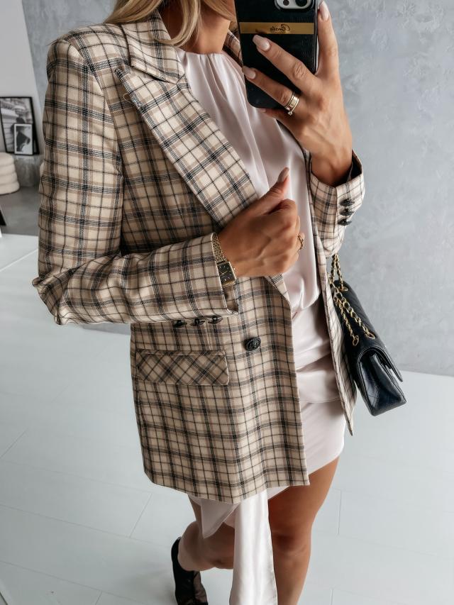Damen Karo Blazerjacke Eveloria