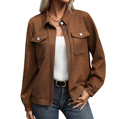 Damen Oversized Jacke Strukturiertes Muster Eveloria