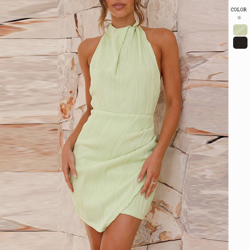Damen Minikleid Hohler Hals Körperbetont Eveloria - Eveloria