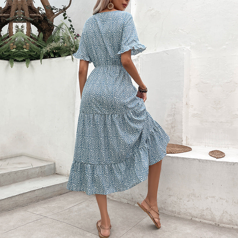 Damen Maxikleid Voluminöser Rock Feine Spitze Eveloria