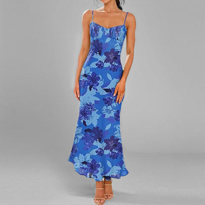 Damen Maxikleid mit Trägern Farbverlauf