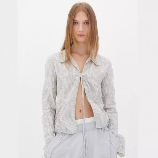 Damen Bluse mit Raffungen Tailliert Eveloria - Eveloria