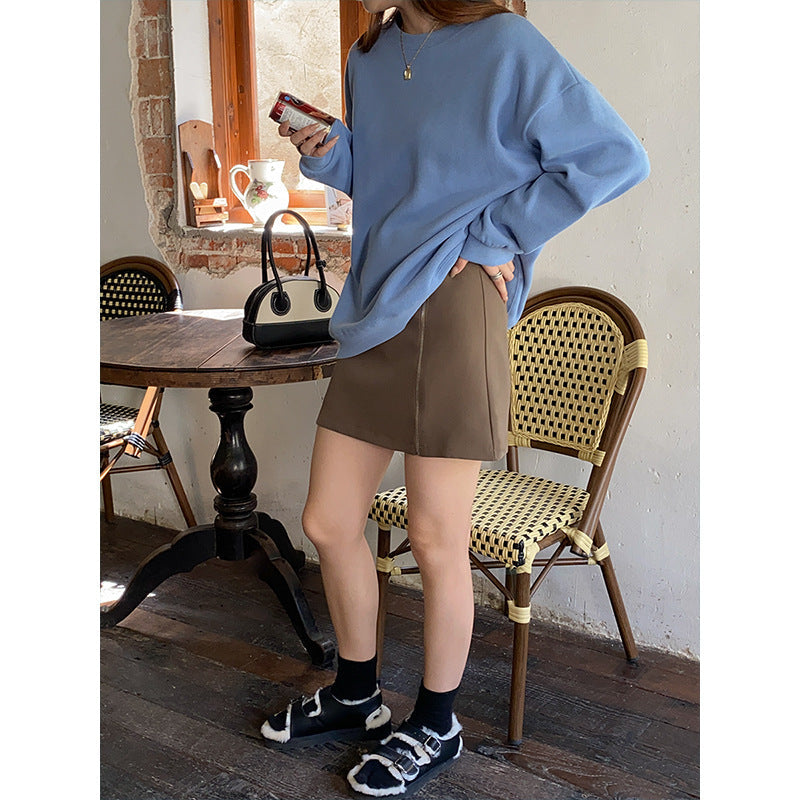 Damen Oversized Sweatshirt Raglanärmel Grau Eveloria