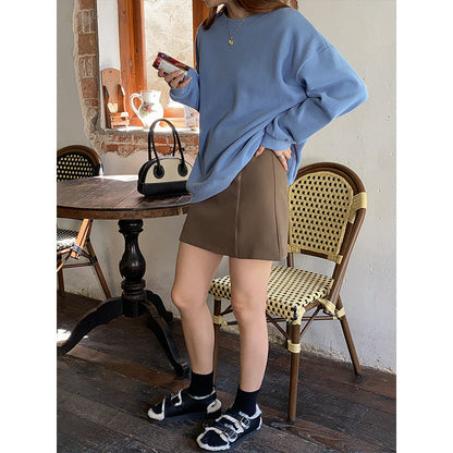 Damen Oversized Sweatshirt Raglanärmel Grau Eveloria
