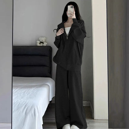 Damen Oversized Sportanzug mit Kapuze und Taschen