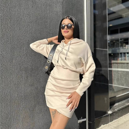 Damen Sportkleid Kapuze Lässiger Schnitt