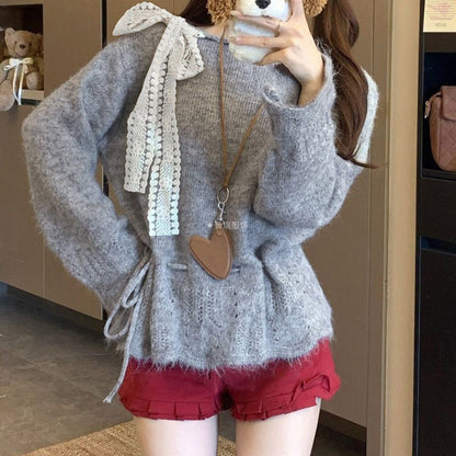 Damen Strickpullover Lässig Modisch Eveloria