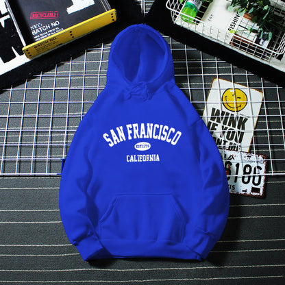 Damen Kapuzenpullover Lässig San Francisco Print Bequem