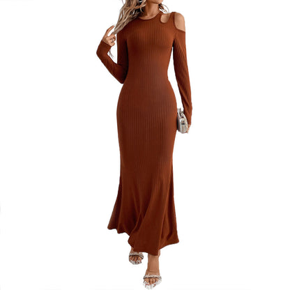 Damen Maxikleid Cut-Out-Design Figurumspielend Eveloria
