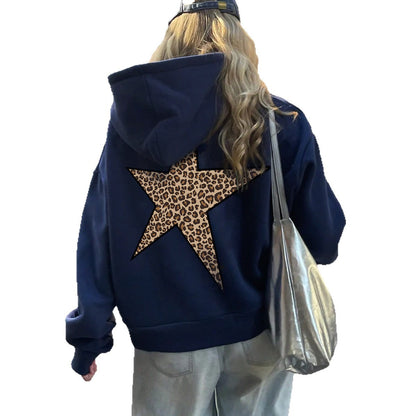 Damen Kapuzenpullover Leopardenstern-Design Eveloria