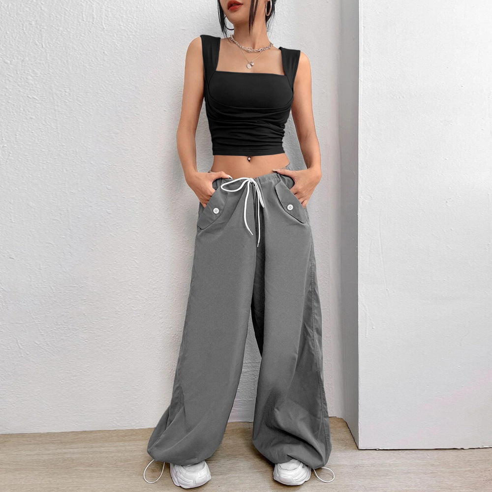 Damen Cropped Tanktop Raffiniertes Design Quadratischer Ausschnitt