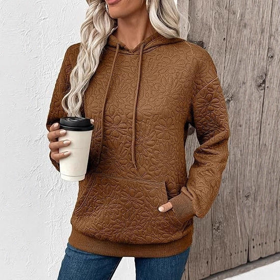 Damen Kapuzenpullover Floralmuster Großzügig Eveloria