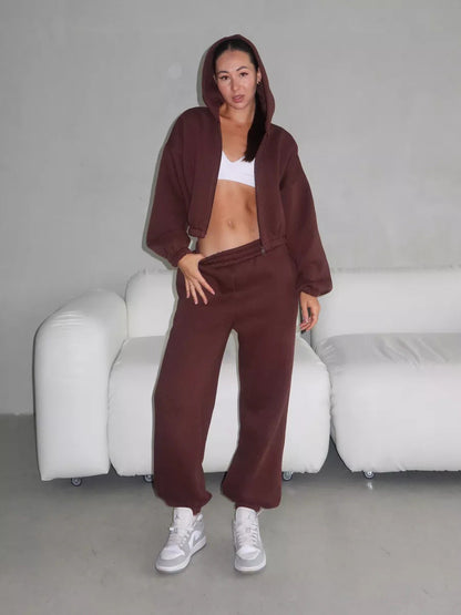 Damen Oversized Freizeitanzug mit Sweatpants Bequem