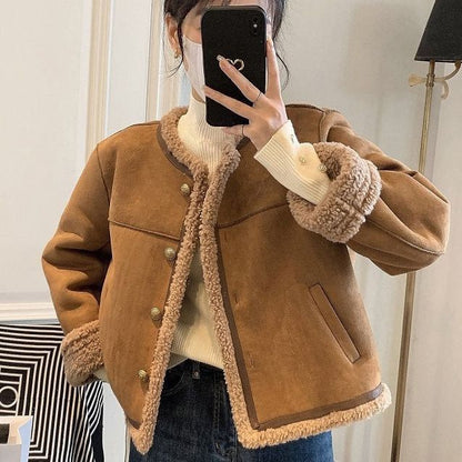 Damen Teddyjacke Hochwertige Innenfütterung Eveloria
