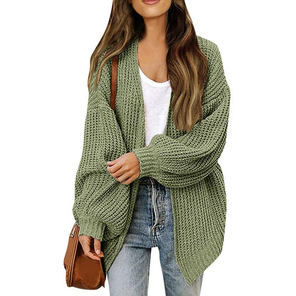 Damen Grobstrickjacke Lässiger Schnitt Überschnittene Schultern
