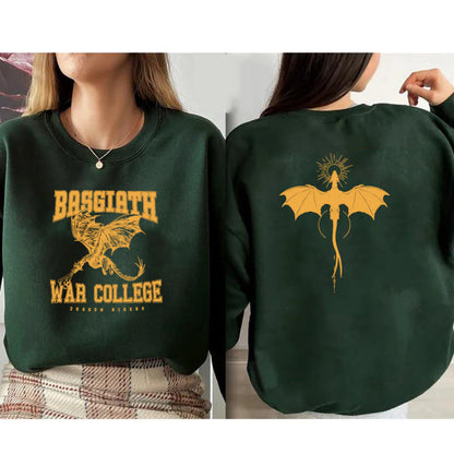Damen Sweatshirt Drachenmotiv College-Design Grau Eveloria