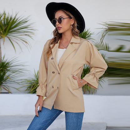 Damen Utility-Jacke Lässig Dekorative Knöpfe Eveloria