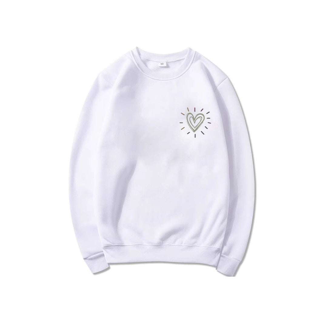 Damen Oversized Sweatshirt mit Herzmotiv Lässig Grau
