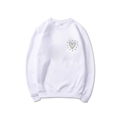 Damen Oversized Sweatshirt mit Herzmotiv Lässig Grau