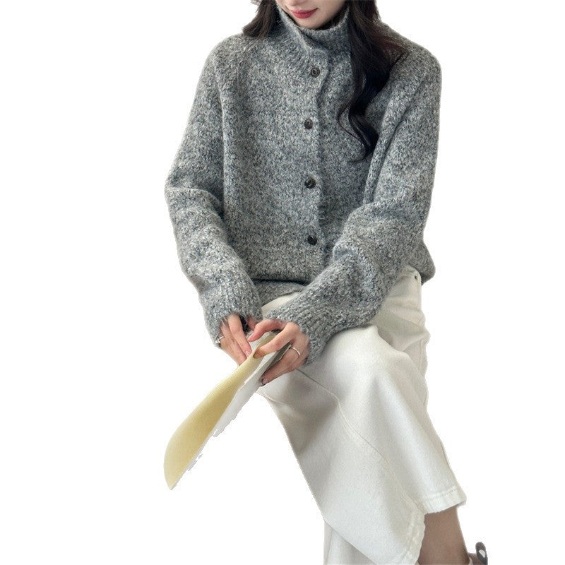 Damen Strickjacke Kuschelig Lässiger Schnitt Beige