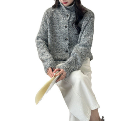Damen Strickjacke Kuschelig Lässiger Schnitt Beige