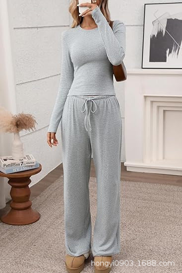 Damen Longsleeve Freizeit-Set Weites Design Eveloria