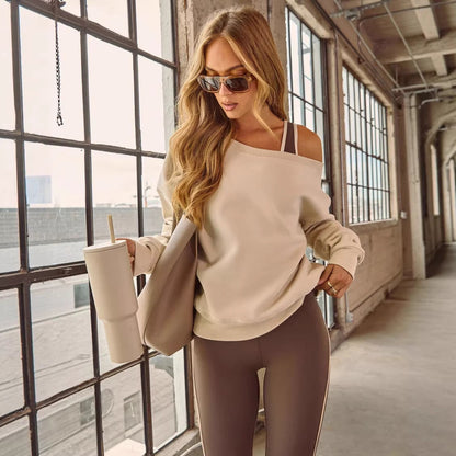 Damen Off-Shoulder Pullover Breite Ärmel Modisch Eveloria - Eveloria