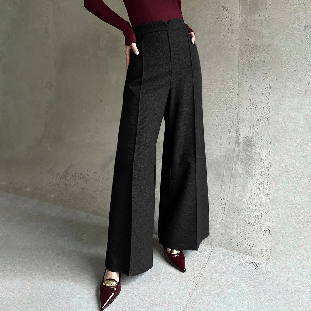 Damen Palazzo-Hose Hochtaillierte Faltenhose Eveloria