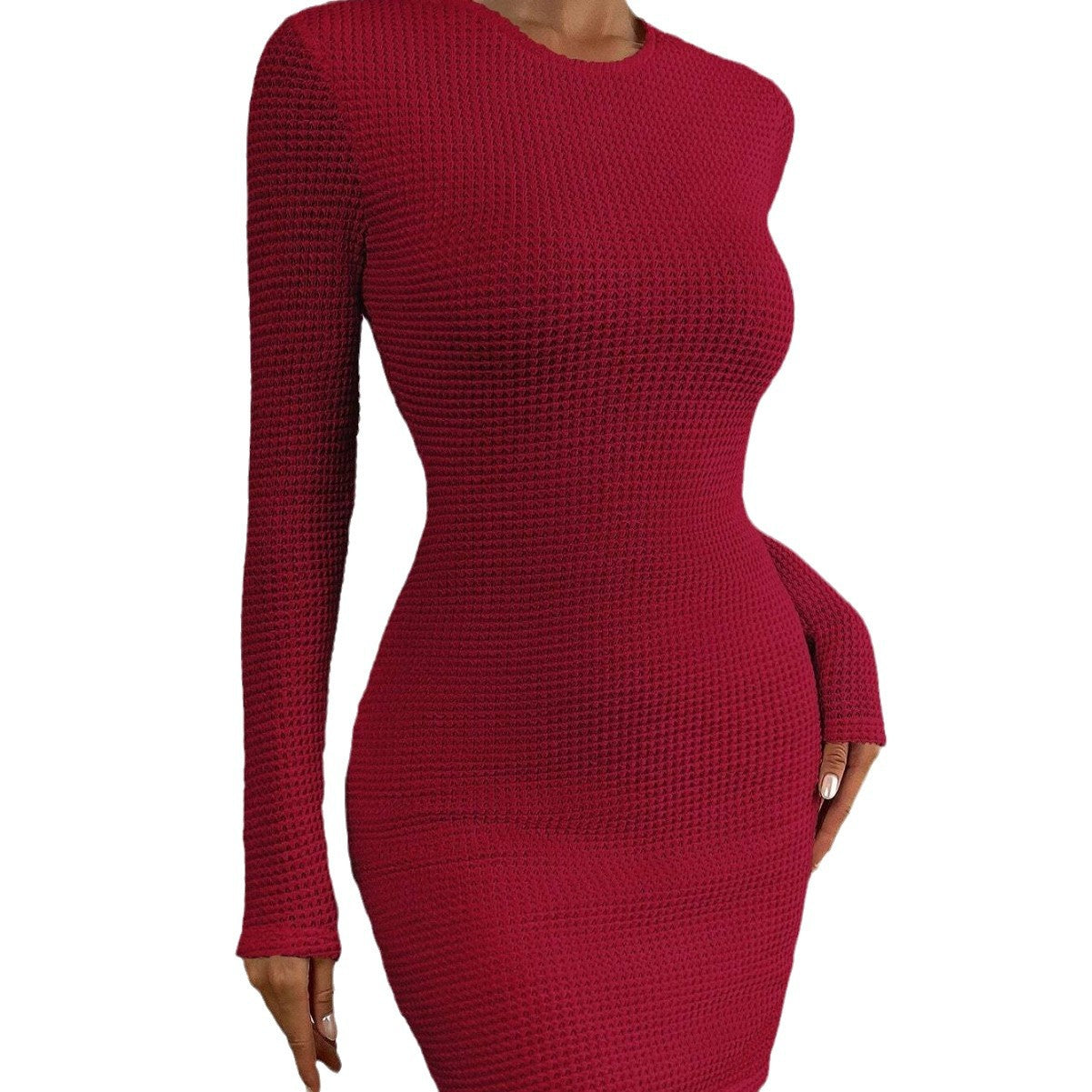 Damen Strickkleid Langärmlig Figurbetont Eveloria