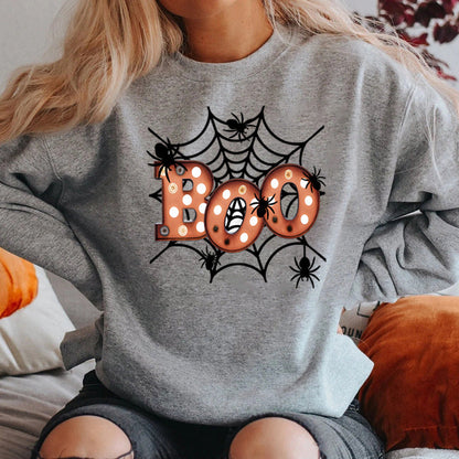 Damen Sweatshirt Halloween Spinnennetz Design Eveloria