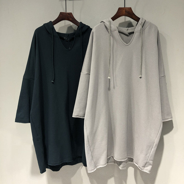 Damen Hoodie-Kleid Großzügig Kapuze Eveloria