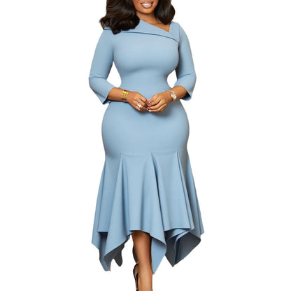 Damen Cocktailkleid Flügelärmel Eveloria Elegantes Figurbetontes