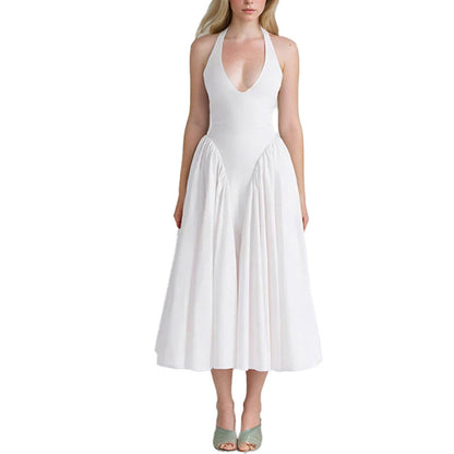 Damen Maxikleid V-Ausschnitt Fließend Eveloria