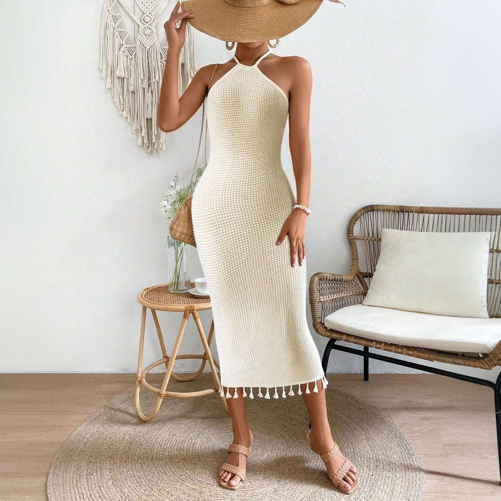 Damen Strickkleid Halsnaher Träger Eveloria - Eveloria