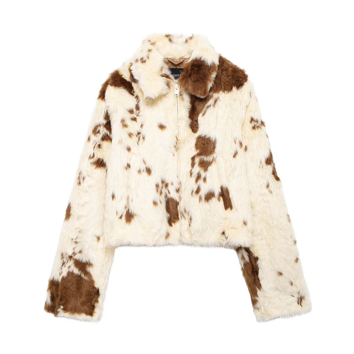 Damen Kunstpelzjacke Tierdruck