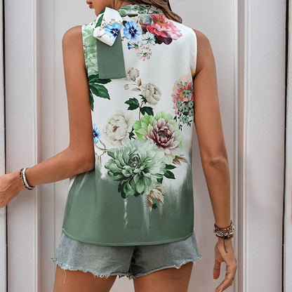 Damen Blusentop mit floralem Muster und Applikationen