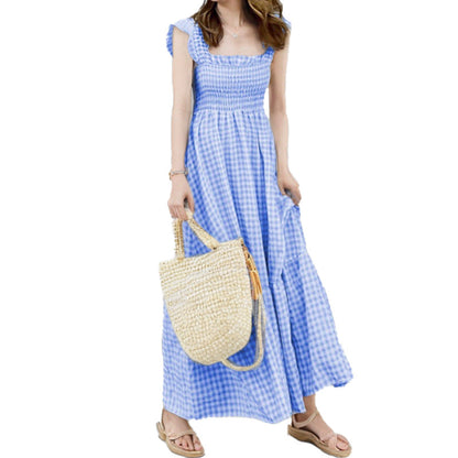 Damen Maxikleid Elastisch Rüschendetails Eveloria