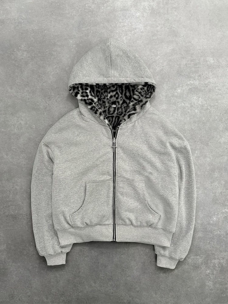 Damen Kapuzenjacke Tierfleece Innenfutter Eveloria