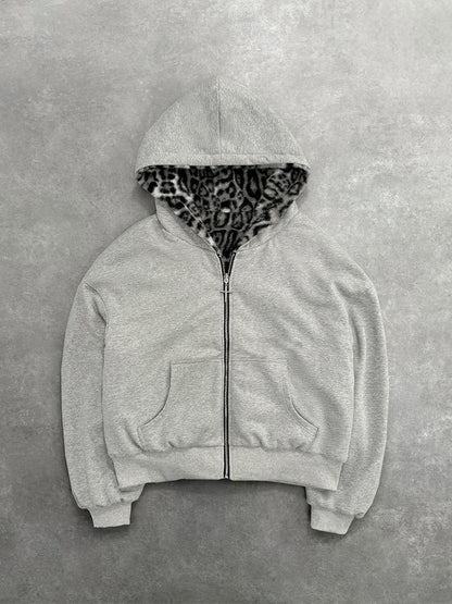 Damen Kapuzenjacke Tierfleece Innenfutter Eveloria