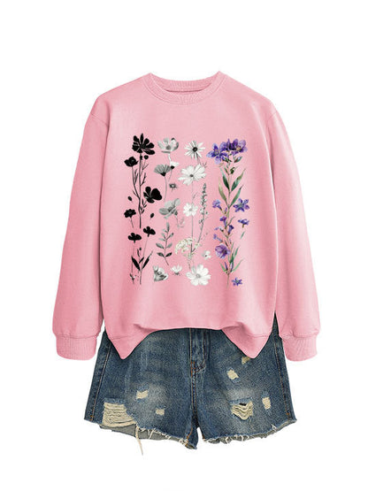 Damen Sweatshirt Florales Design Weich Eveloria