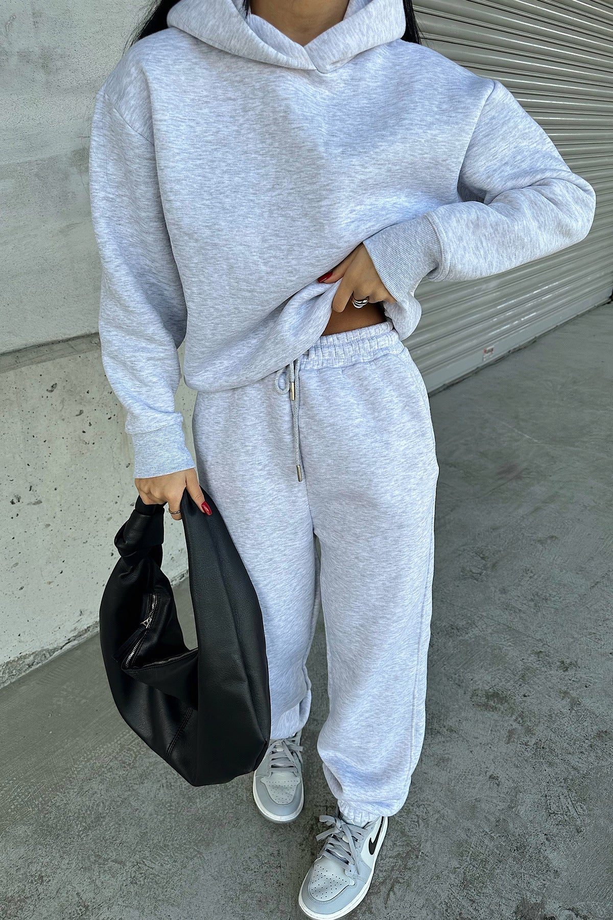 Damen Oversized Hoodie Jogginganzug Elastischer Bund