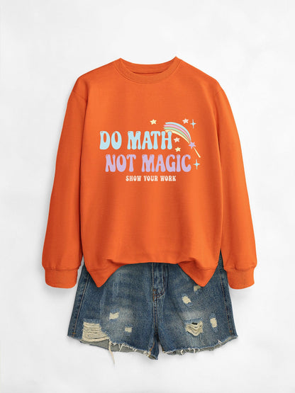 Damen Sweatshirt Mathematik-Motiv Grau Eveloria