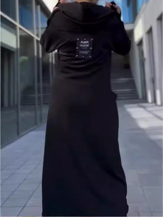Damen Kapuzenmantel Asymmetrisch Mit Taschen Eveloria