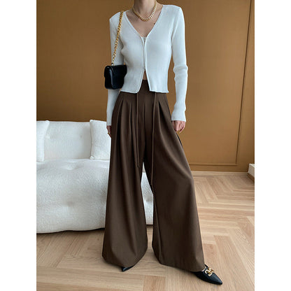 Damen Palazzohose Weite Taillenkordel Diagonal Schnitt